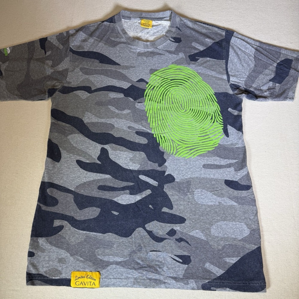 Gavita XL Tee Shirt Limited Edition Green Thumb Blue Gray Camo Cotton Hemp Eco